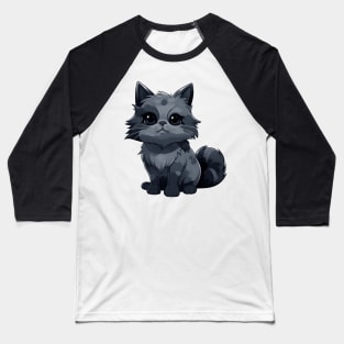 Lovely cartoon fluffy cat looking at camera Baseball T-Shirt